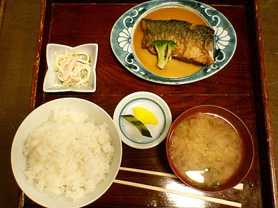 鯖の揚げ煮定食