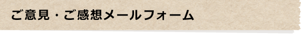 ご意見・ご感想メールフォーム